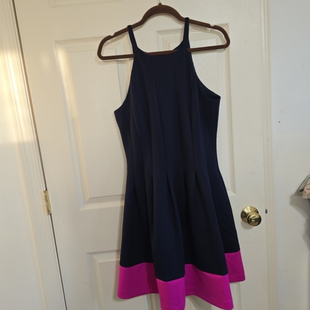 Vince Camuto Elegant Navy and Pink Women's Dress